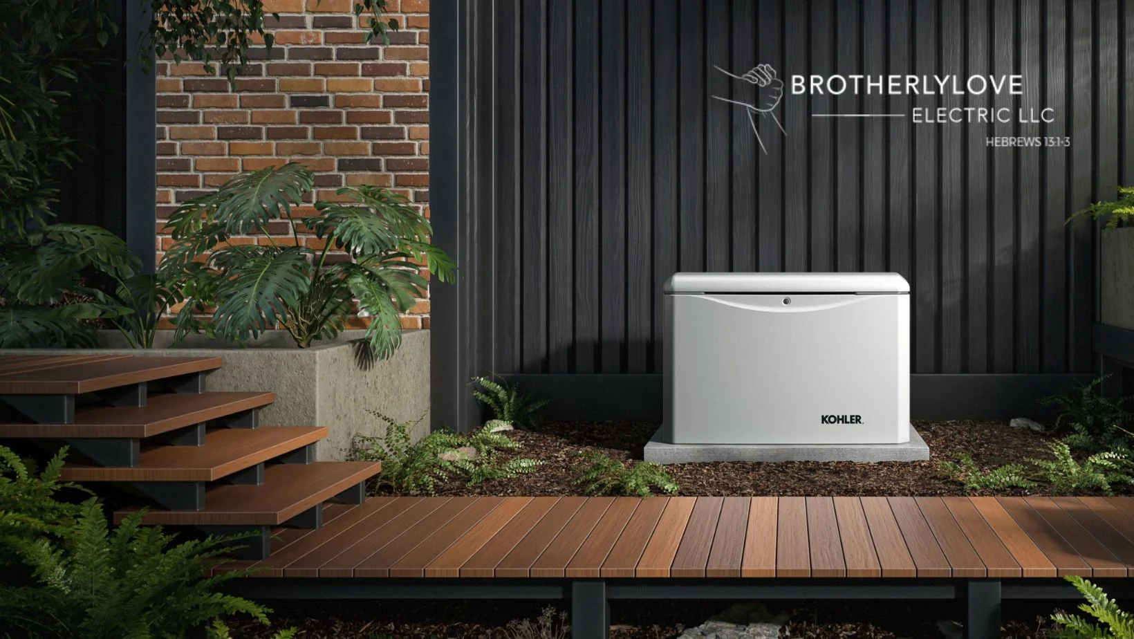 KOHLER Generator Installer completing the installation process to improve home value and backup power